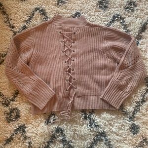 Lace Up Sweater by Blue Blush